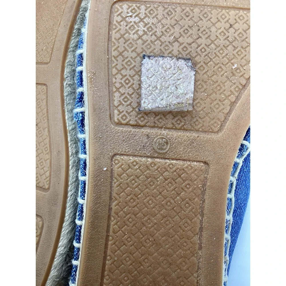 Tory Burch Denim Weston Espadrille Flats SZ 8.5